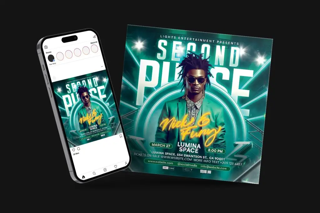 Premium DJ flyer template PSD download