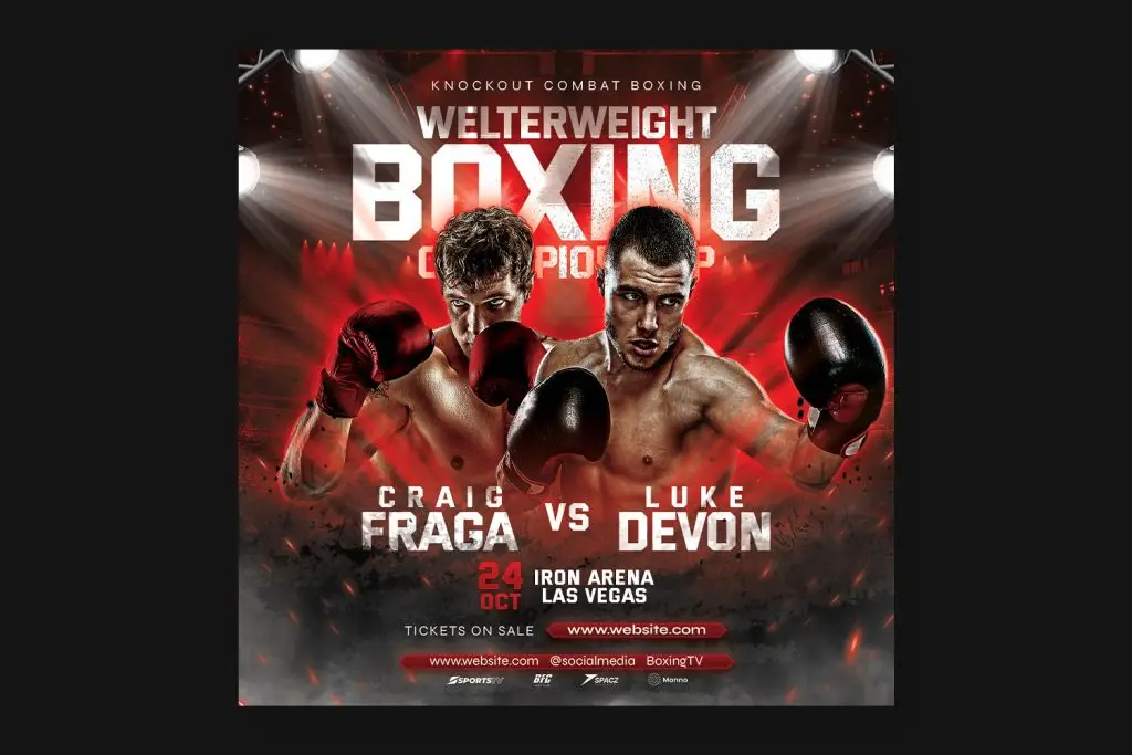 Boxing fight flyer template PSD download