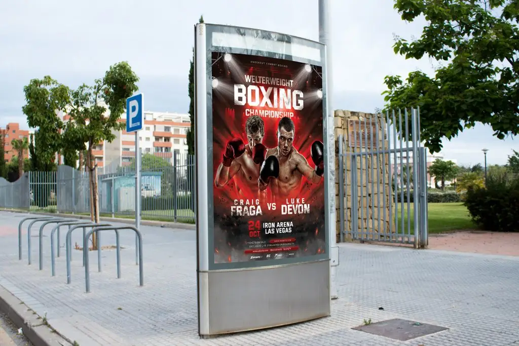 Boxing fight flyer template PSD download
