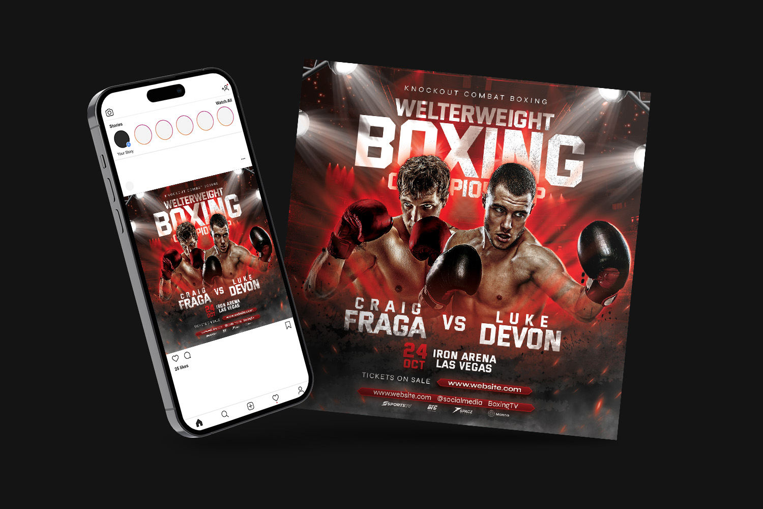 Boxing Fight Flyer Template – Bornx Design | Graphic Design Templates