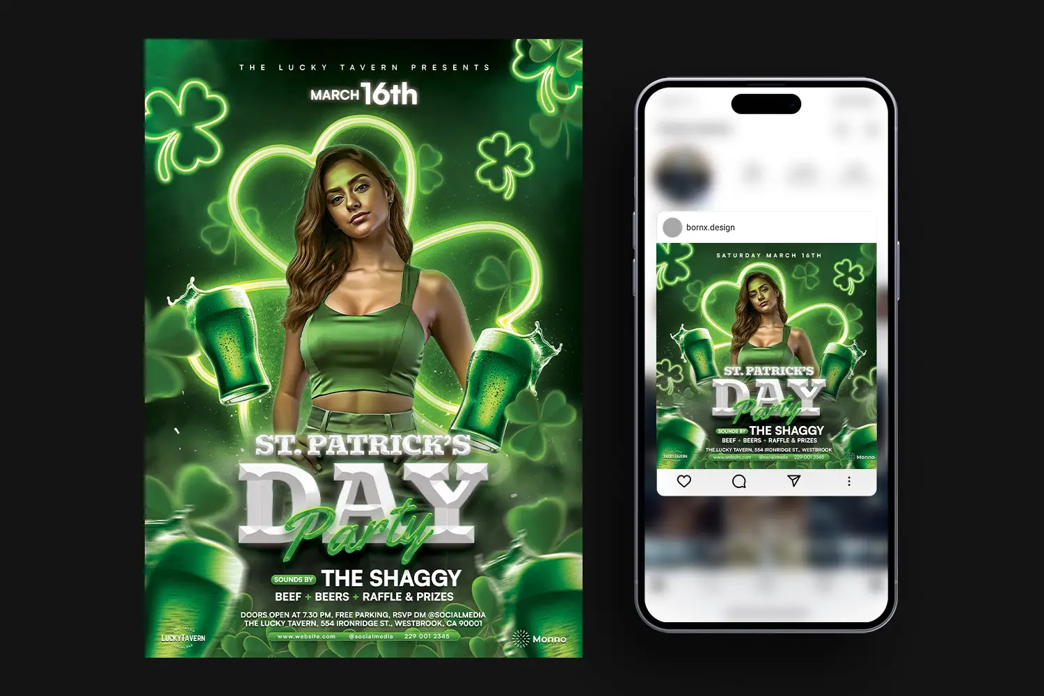 st patricks day flyer template psd download