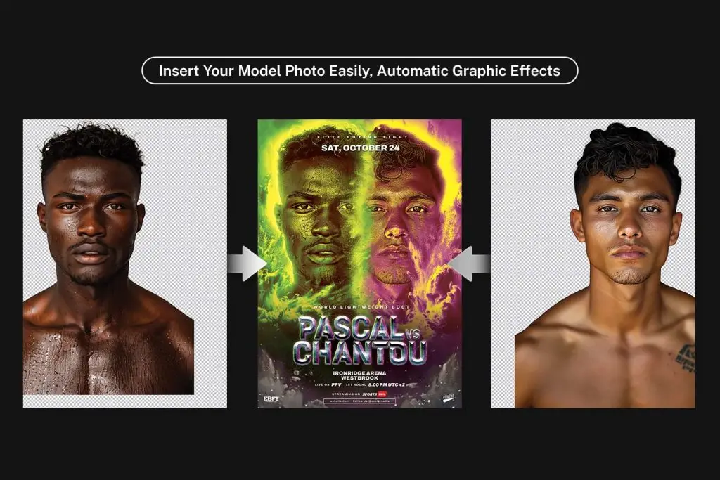 boxing flyer psd template