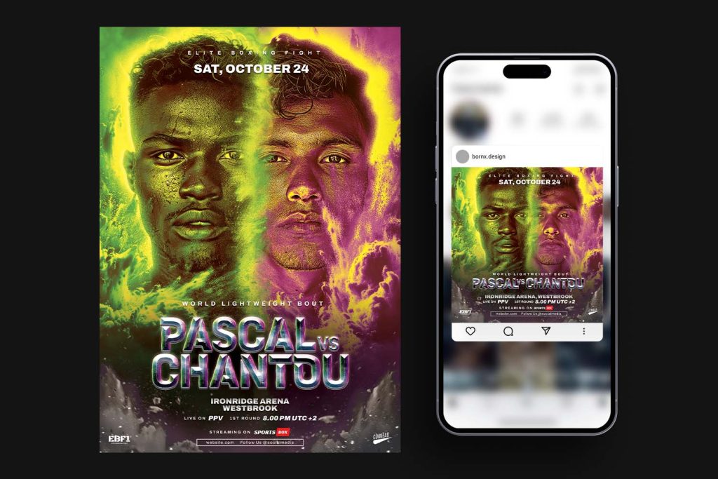 boxing flyer psd template
