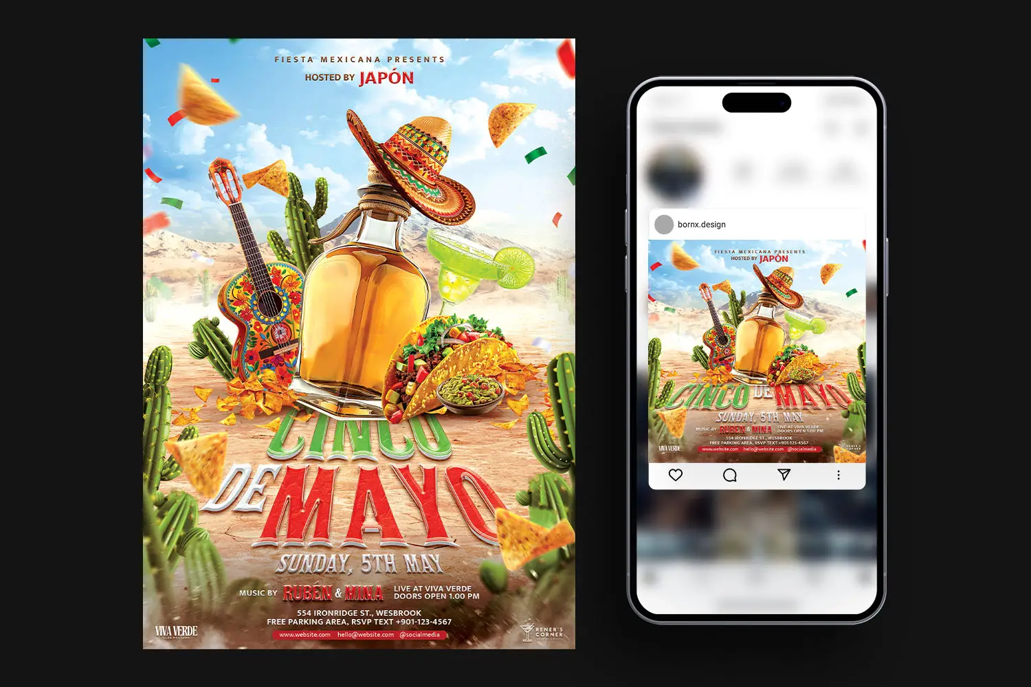 cinco de mayo flyer psd template