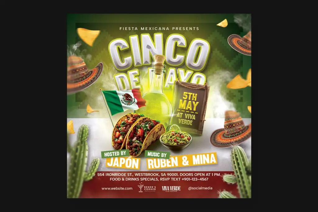 cinco de mayo flyer psd template