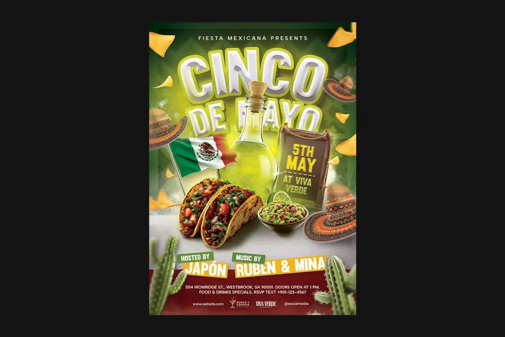 cinco de mayo flyer psd template