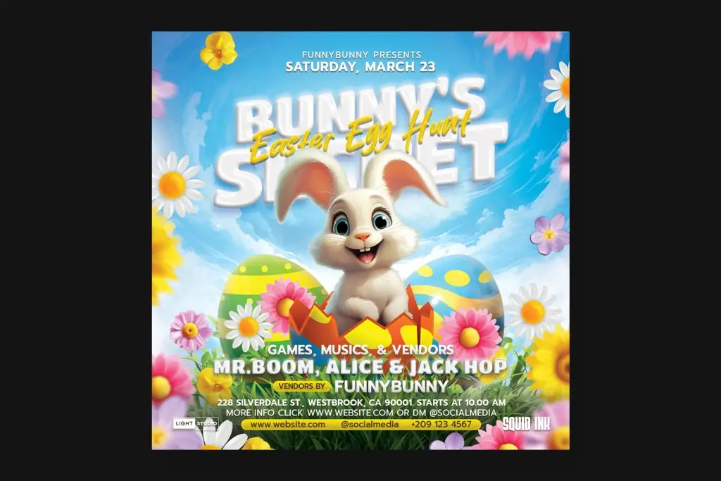 easter flyer template psd download 3