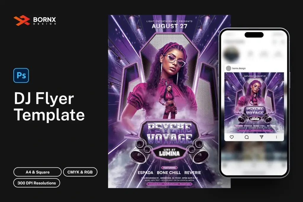dj flyer template psd