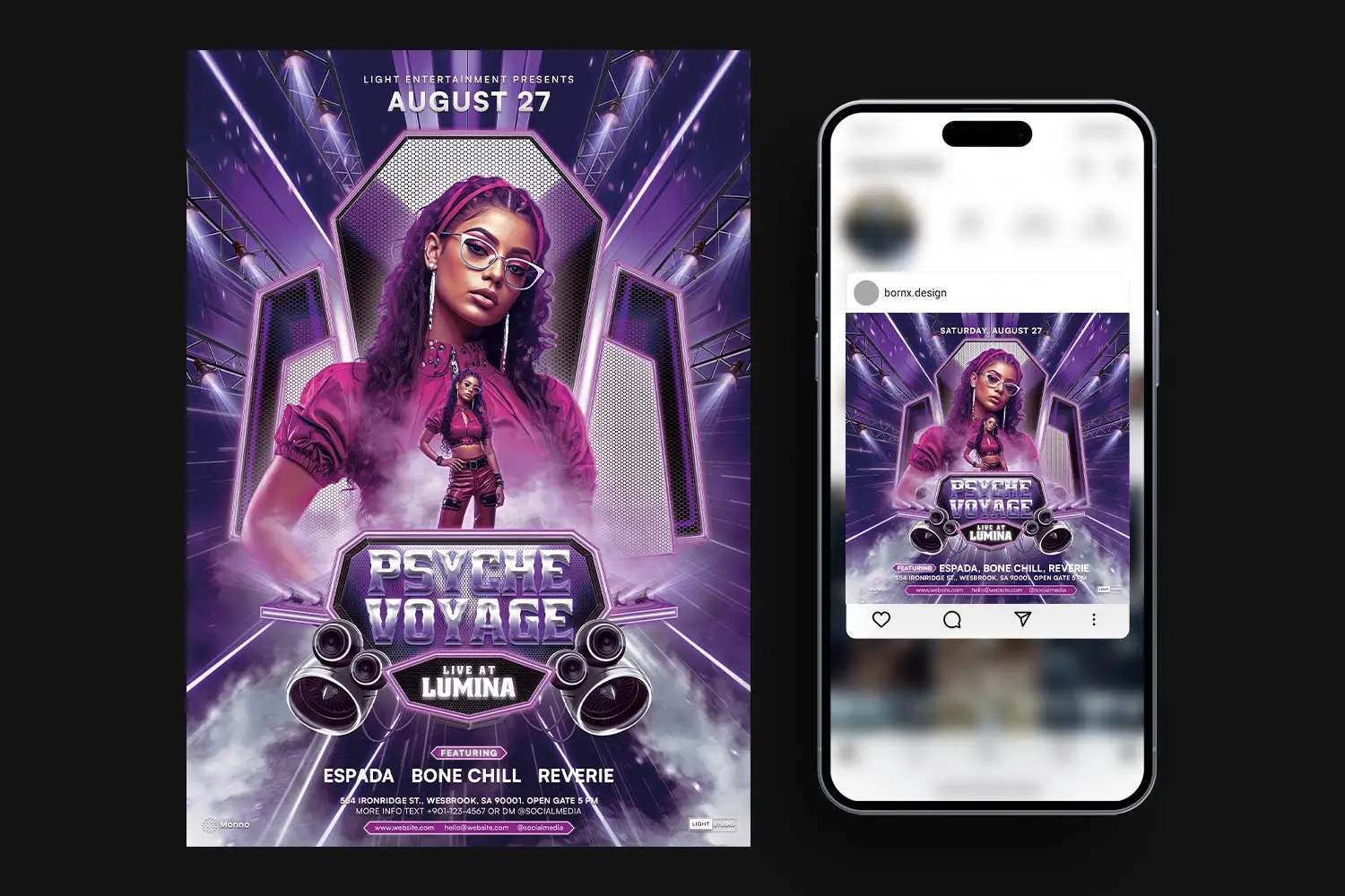 dj flyer template psd