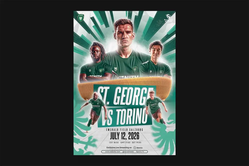 Football club flyer template PSD download, Photoshop flyer template