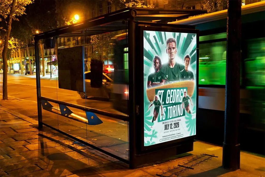 Football club flyer template PSD download, Photoshop flyer template