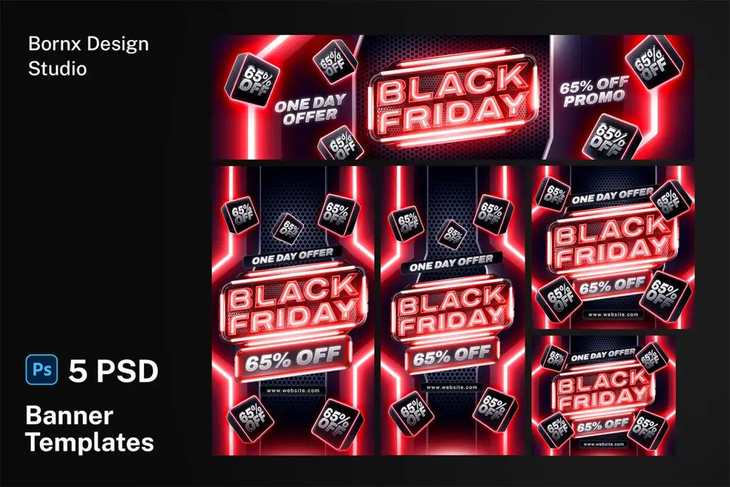 Black Friday banner template PSD download