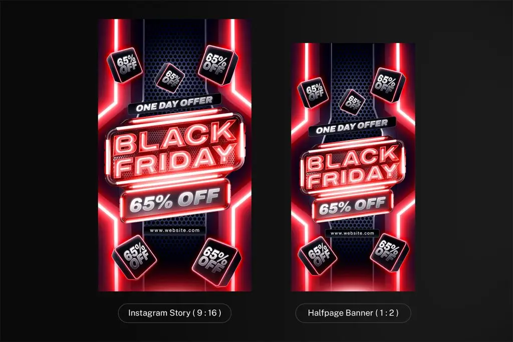 Black Friday banner template PSD download