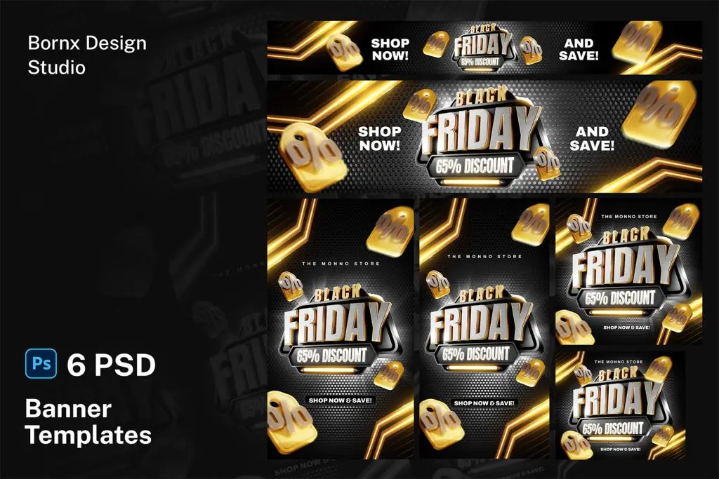 Black Friday banner template PSD download