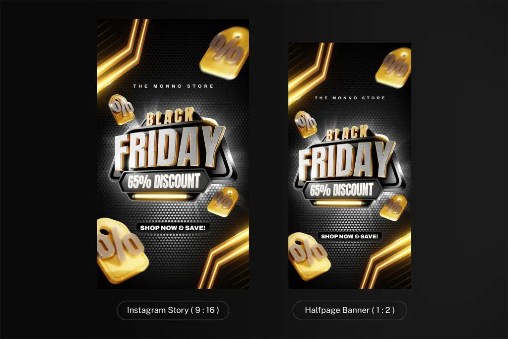 Black Friday banner template PSD download