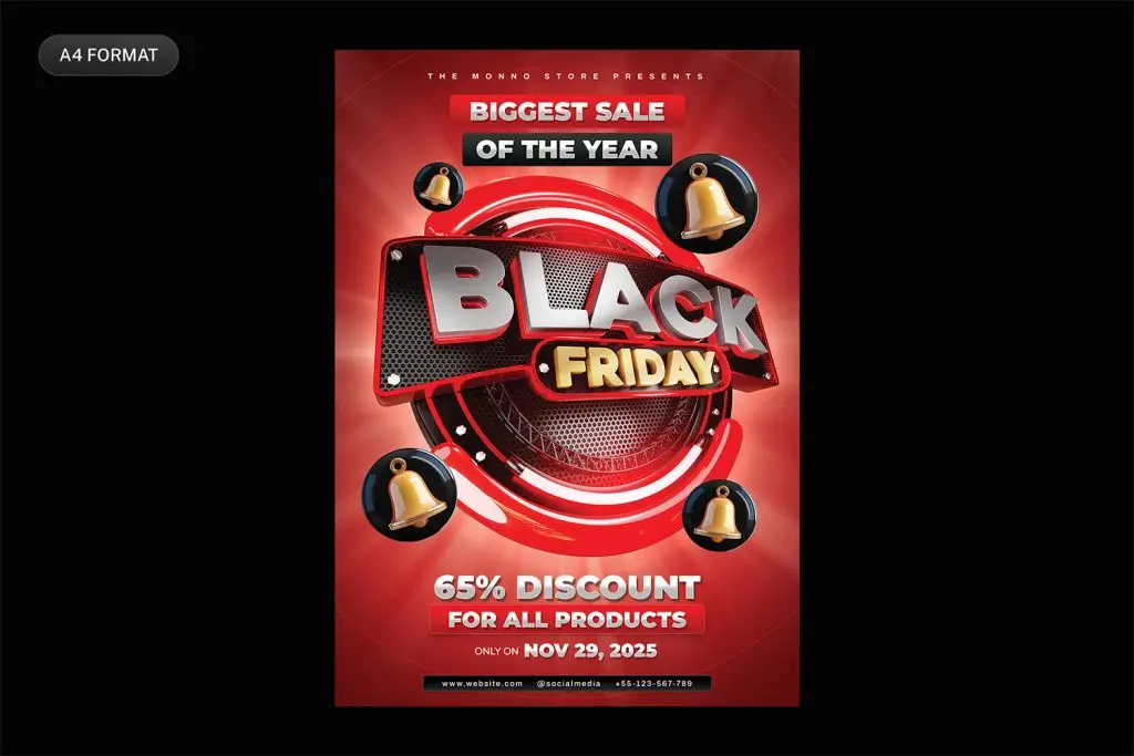 Black Friday flyer template PSD download