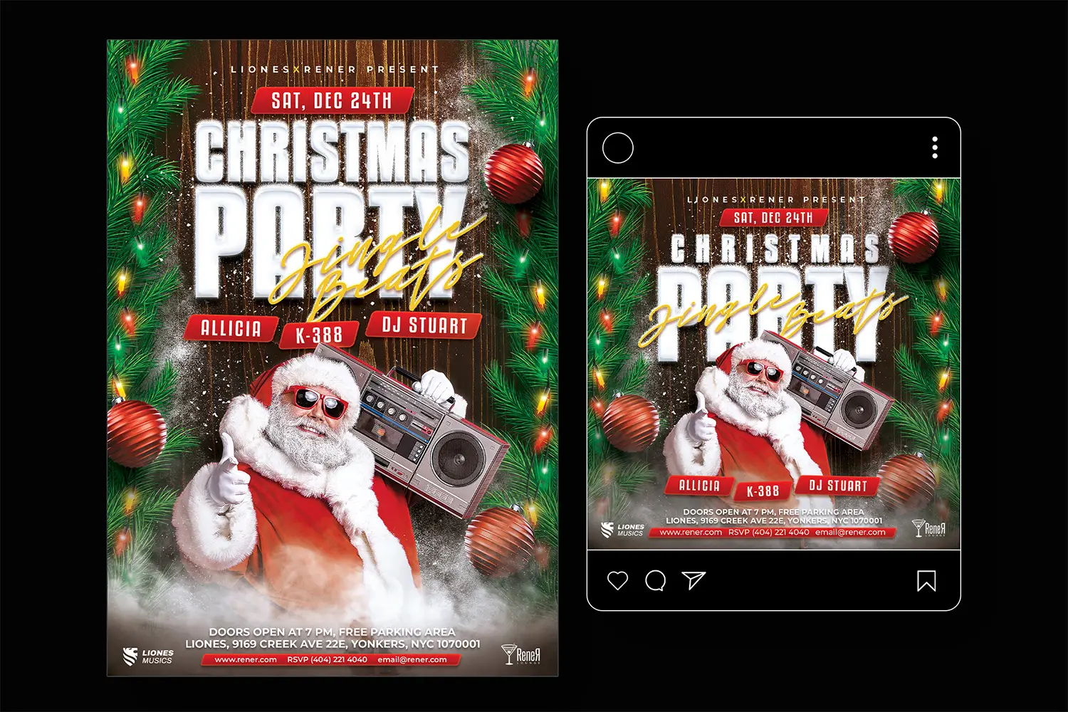 Christmas Party Flyer Template PSD Download