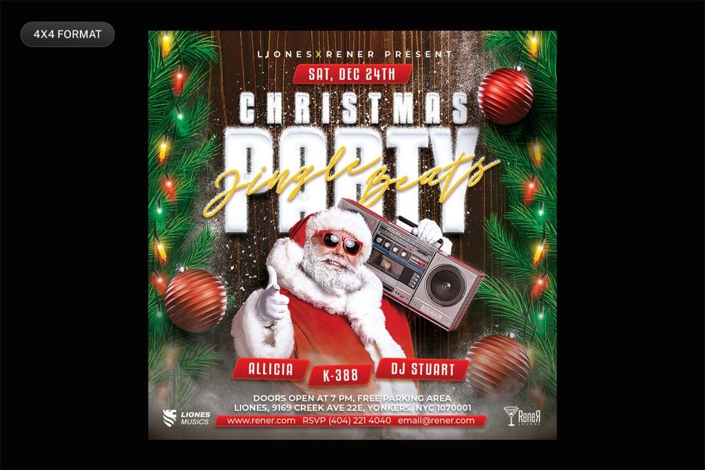 Christmas Party Flyer Template PSD Download