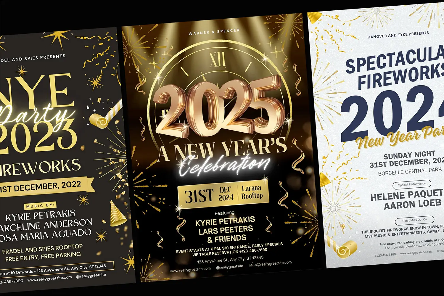 Free new year flyer Canva template download