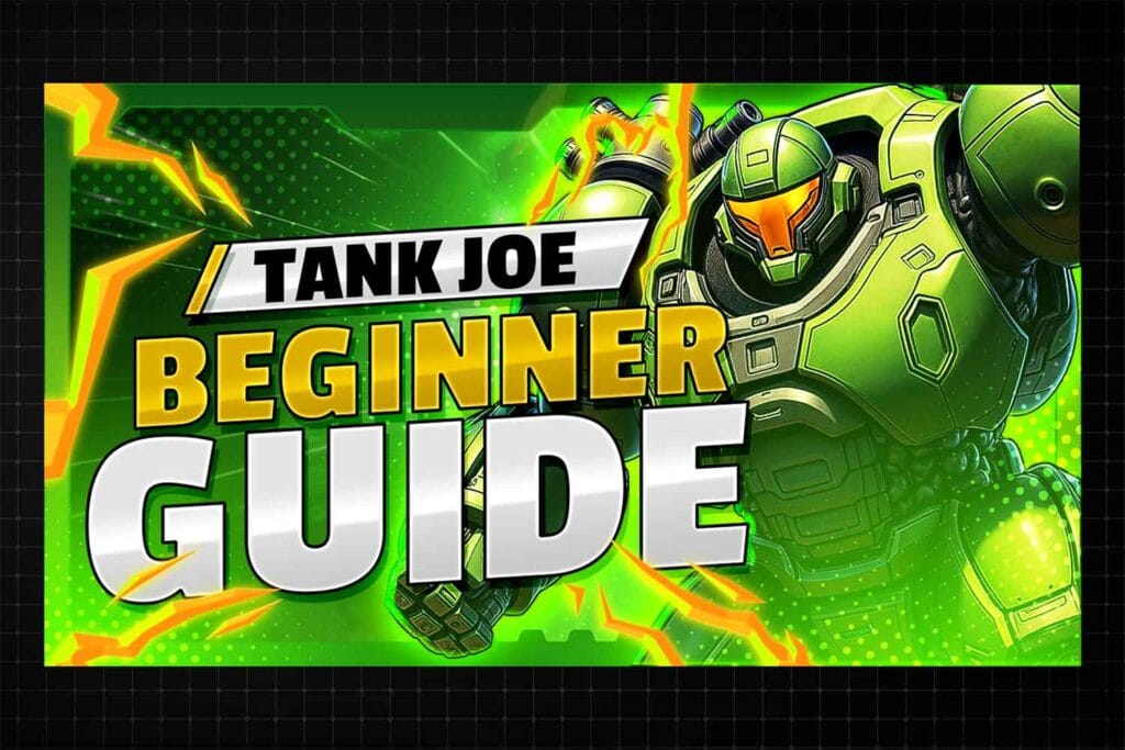 Futuristic green-themed YouTube thumbnail for a Tank Hero beginner guide. Features bold typography, an armored robotic tank character, and electric energy effects. Ideal for FPS and strategy game tutorials.