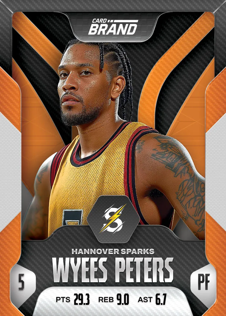 Customizable basketball trading card template Photoshop PSD, front side design